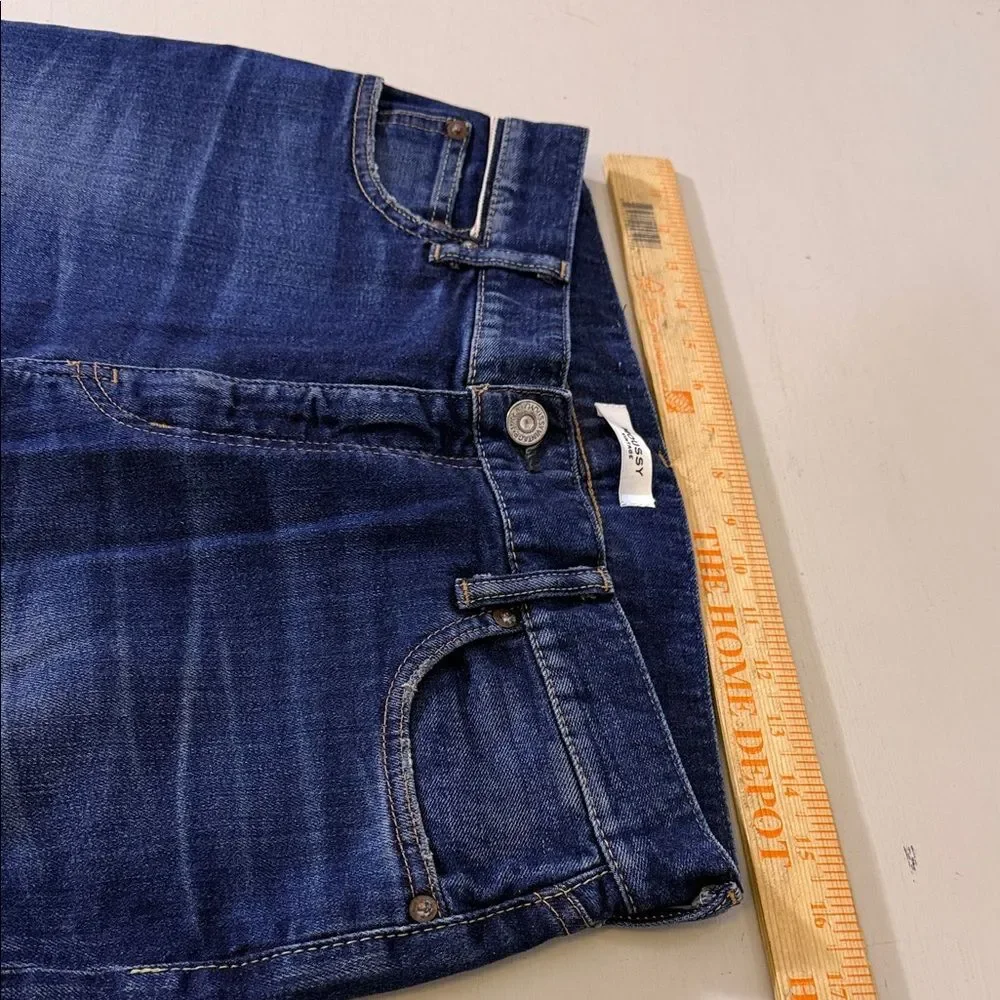 Moussy Vintage Glendora Flare Jeans 29 Dark Wash High Rise $350